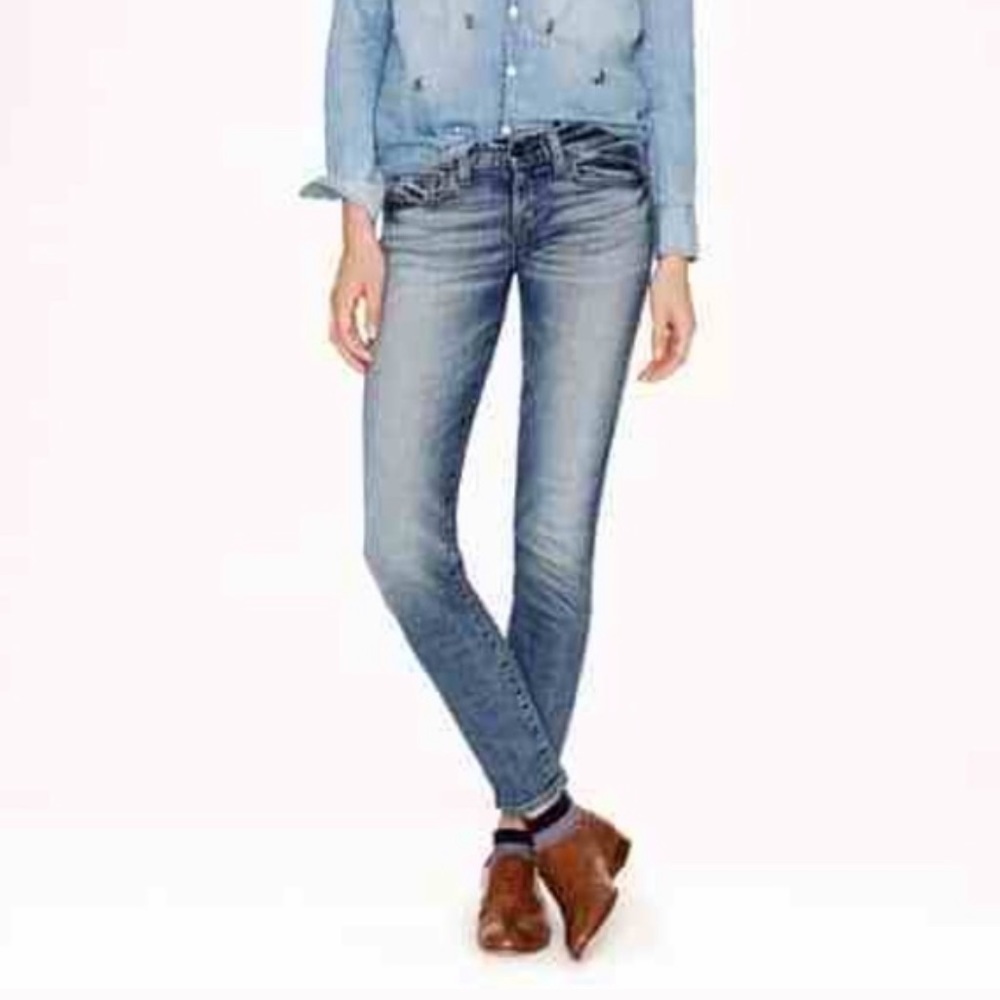 J. crew Toothpick Ankle Cherish Wash denim jeans 26 Tall